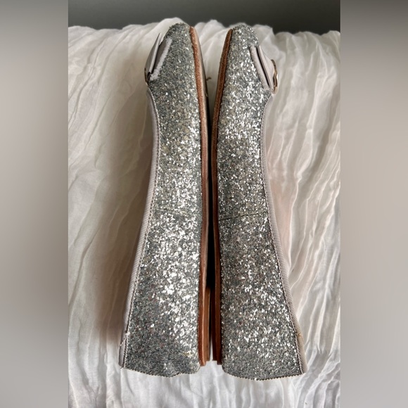 kate spade ♠️ Fontana Too Silver Glitter Ballet size 8.5 - Picture 9 of 11